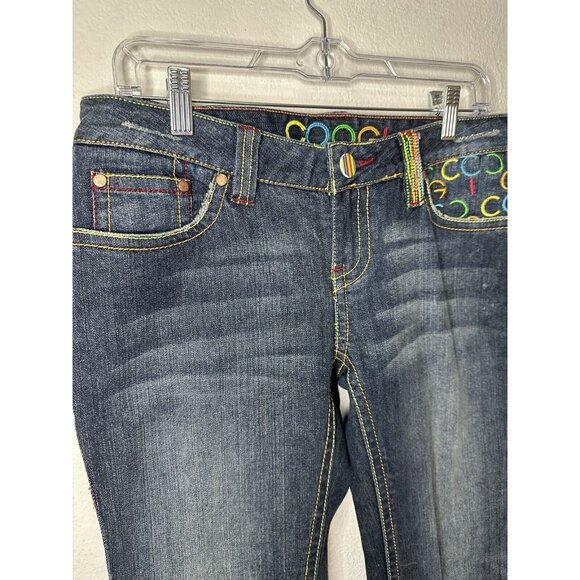 COOGI Multicolor Embroidered Logo Straight Leg Women’s Jeans Size 5/6 - Picture 2 of 12